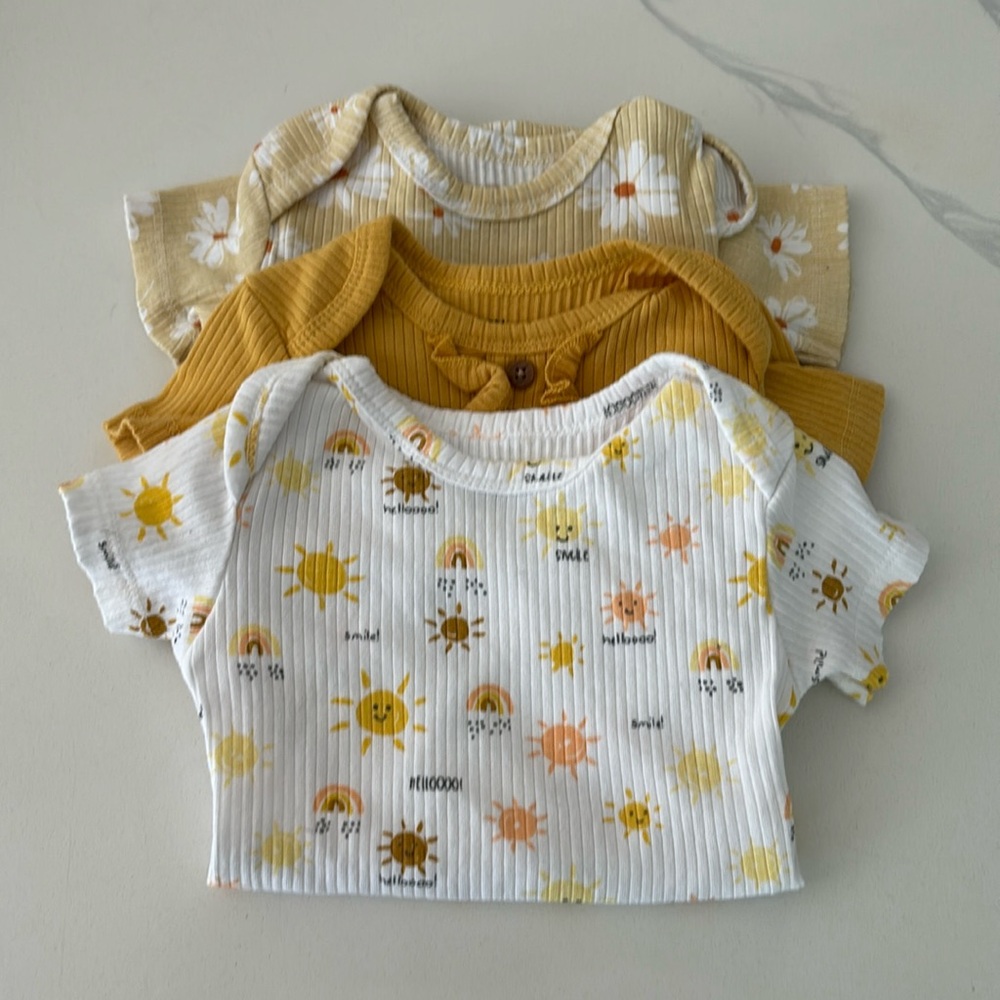 3 month yellow onesies